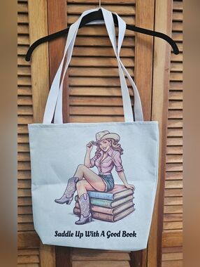 Chic Western Cowgirl-Inspired Tote Bag 16"x16" Durable Polyester New & Stylish